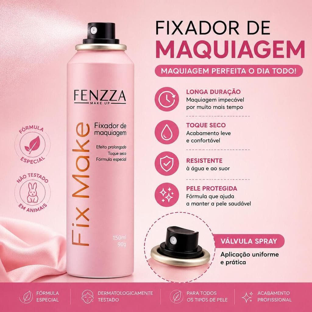 Bruma Fixadora Fenzza FZ50005 150ml para Finalizar a Maquiagem com Sensação Leve