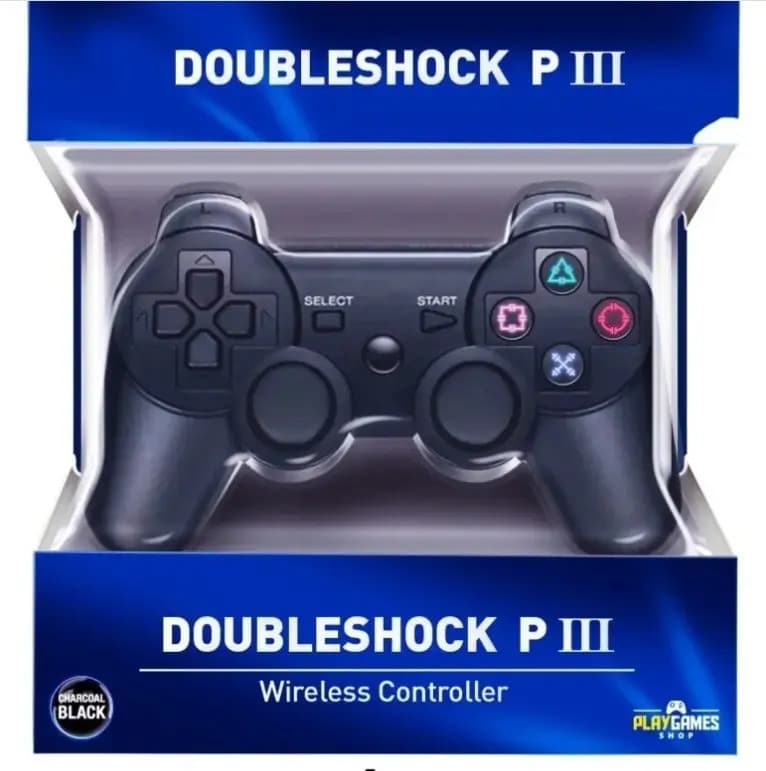 Controle Gamer Sem Fio Doubleshock Compatível Console 3°geração T&Z P3 Black