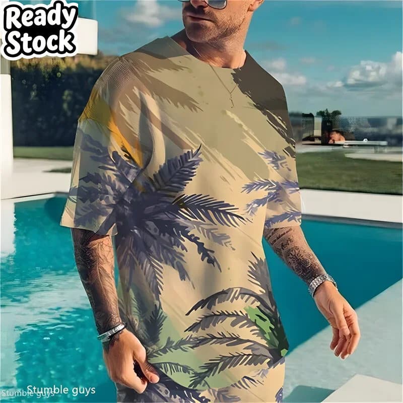 Camiseta Casual De Grandes Dimensões Masculina Verão Retro Gráfico Solto Manga Curta Macio Confortável Moda Esportes 3D