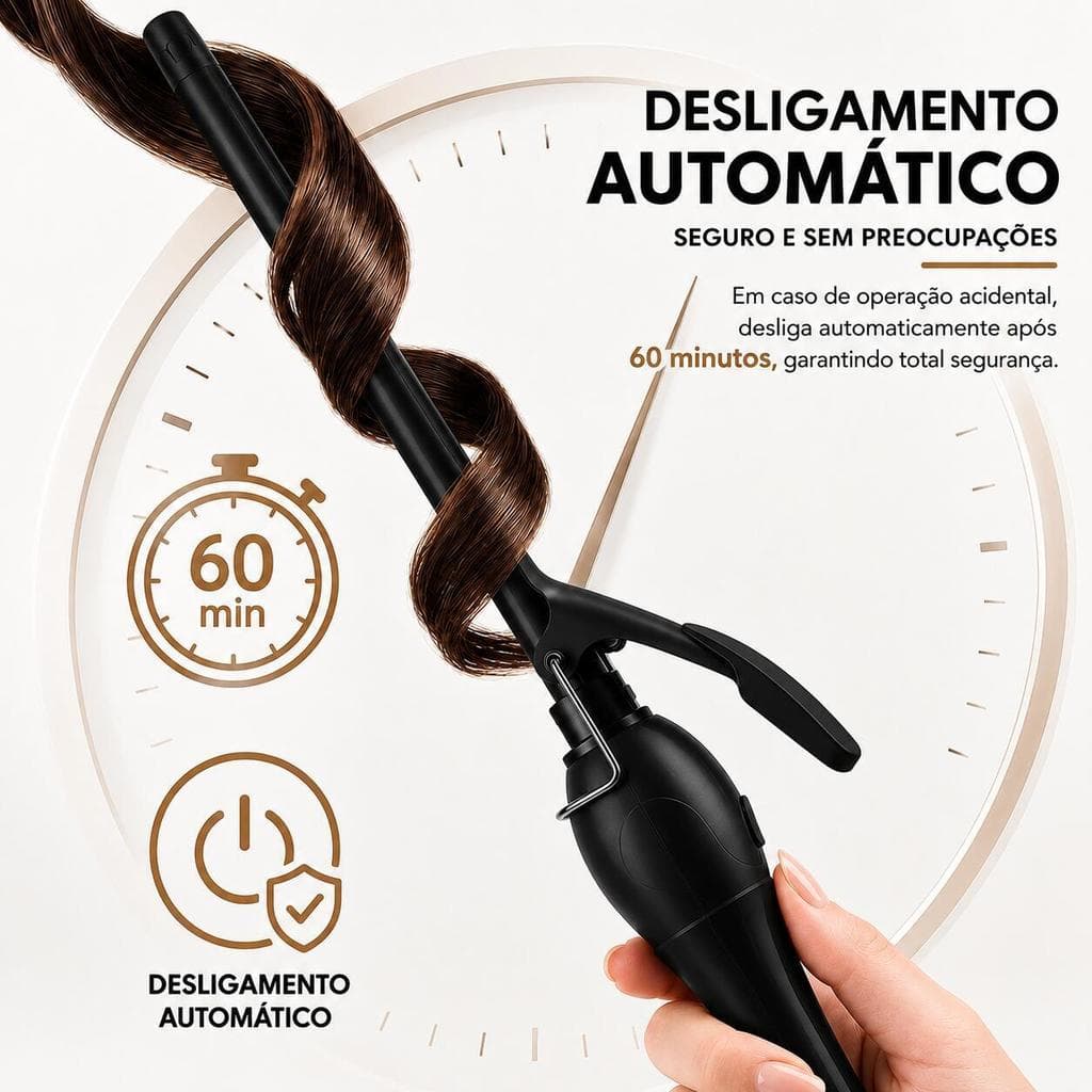 Babyliss Modelador de Cachos 9mm com Cabo Giratório 360° e Suporte Anti-Calor