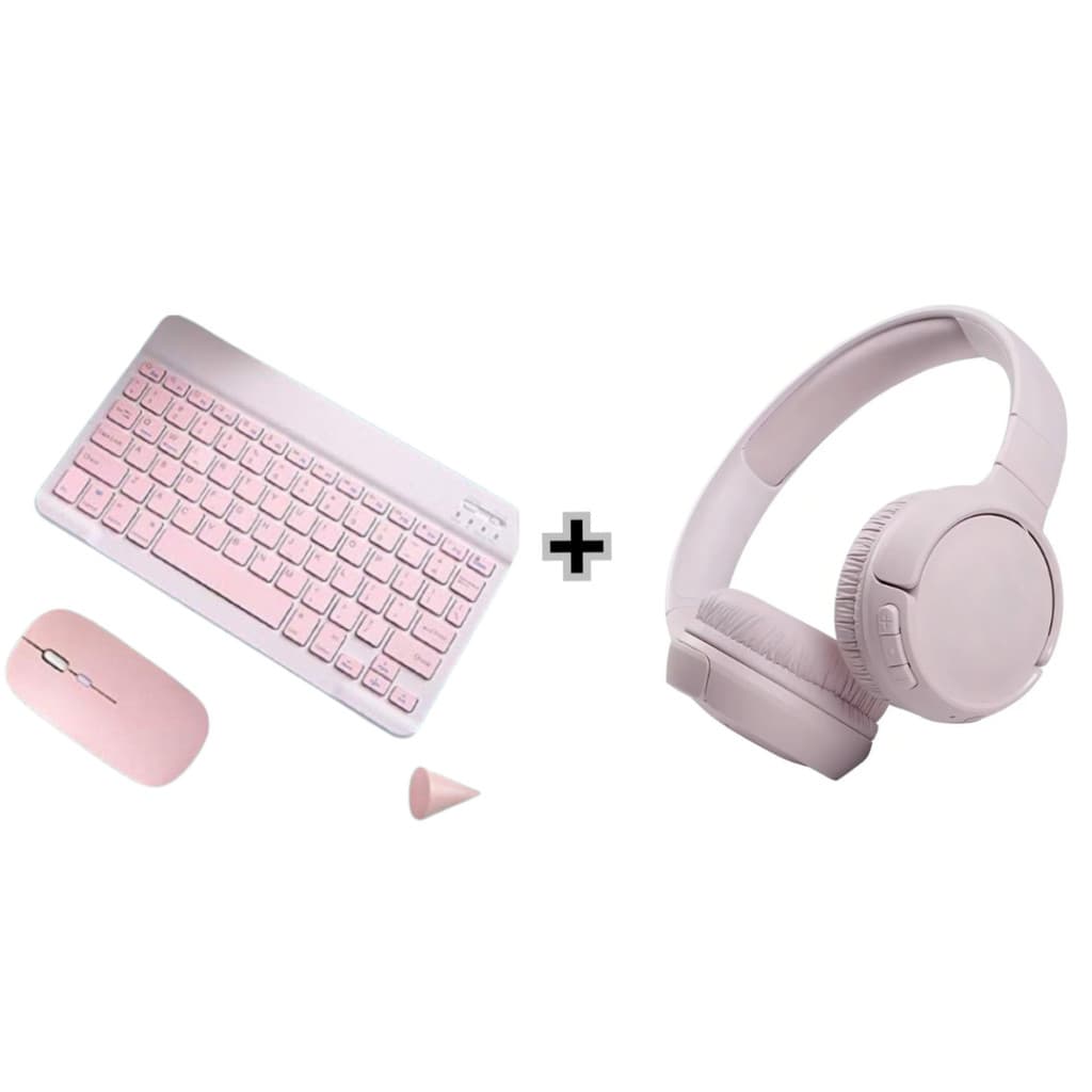 Kit Fone de Ouvido Bluetooth Teclado  Mouse Notebook  Tablet