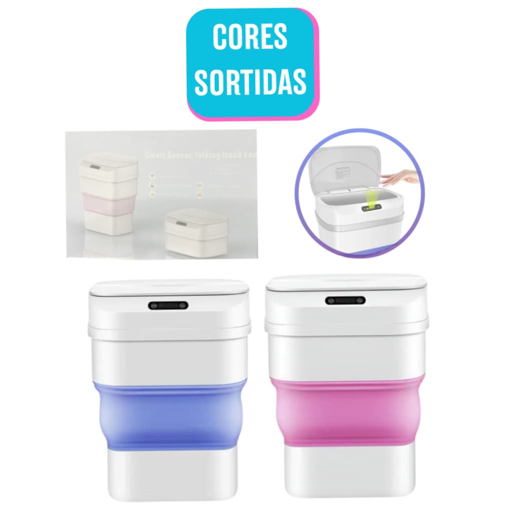 Cesto De Lixo Lixeira Automática Retrátil Inteligente 8 Litros - (Cores Sortidas)