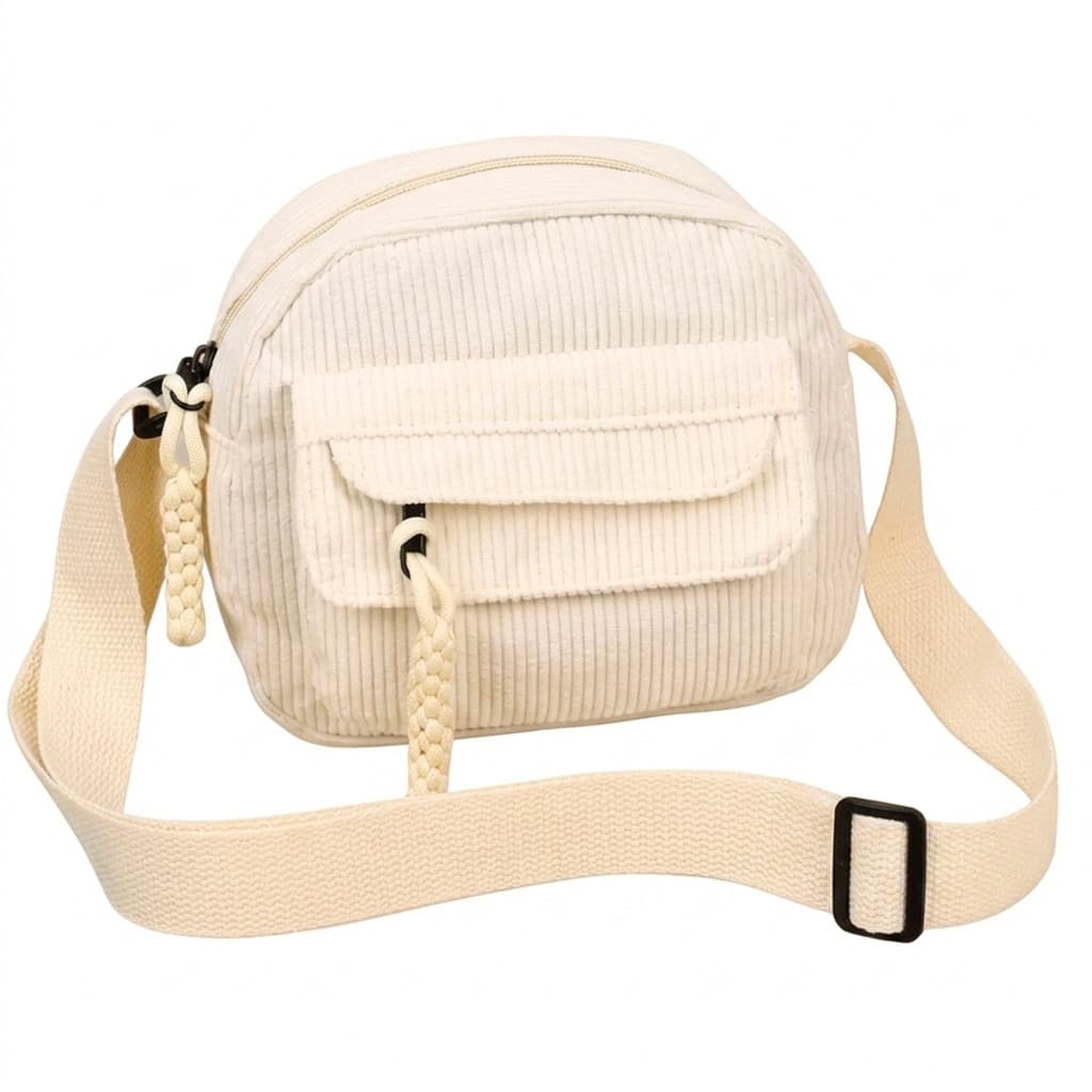 Bolsa Transversal Veludo Tiracolo Cotelê Pequena Estilo Cor: