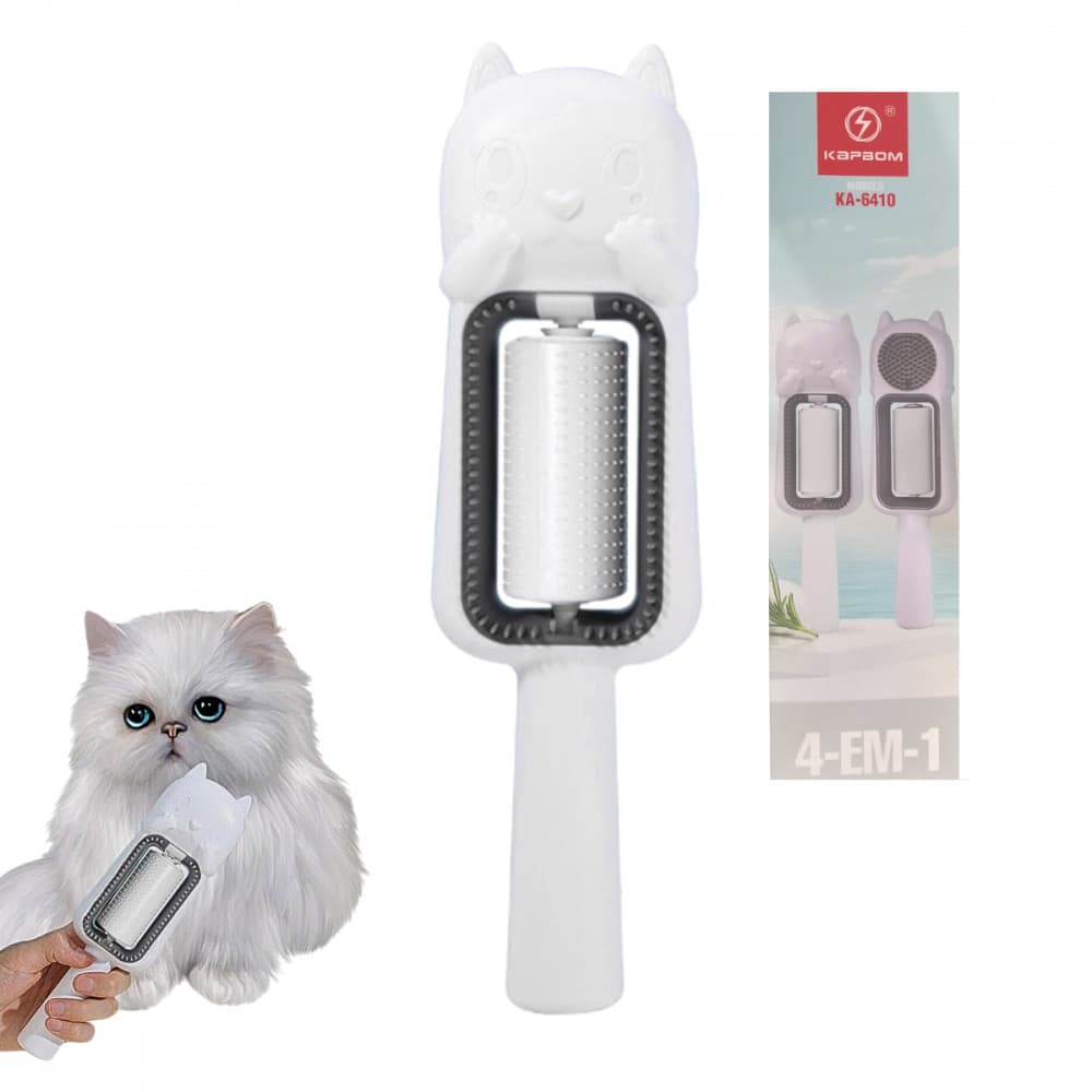 Escova Removedora de Pêlos Gato Pets 4 em 1 Kapbom KA-6410
