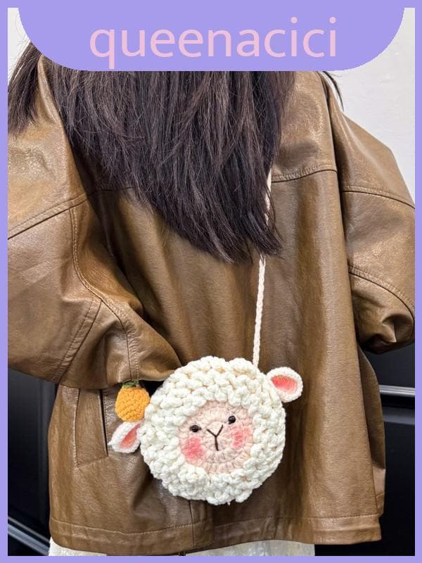 Saco De Lã Pequeno Macia De Fio Com Bolso Interno Moda Diária Para