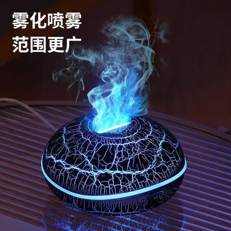 Novo produto difusor de Aroma de mesa difusor de óleo essencial de ar doméstico ultrassônico colorido simulação chama