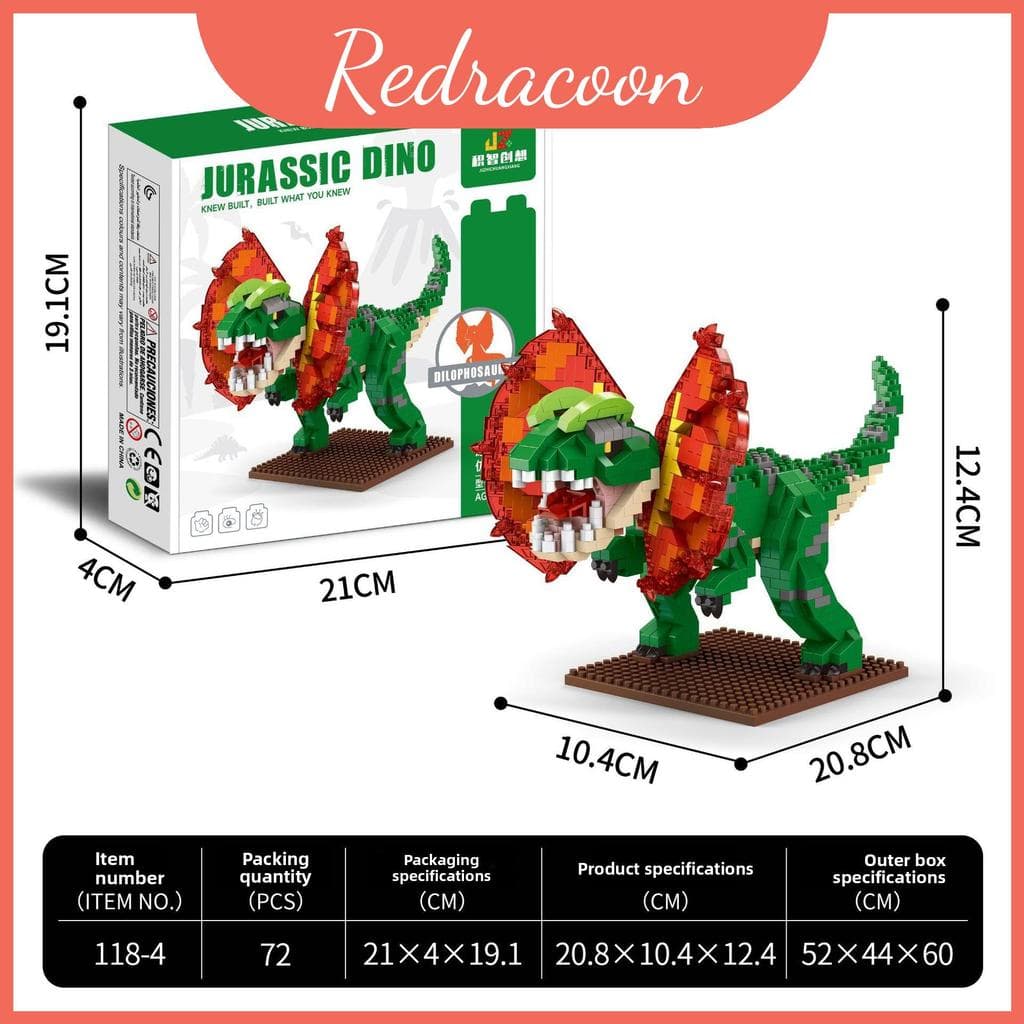 Kit De Microbloco De Dinossauro Para Crianças Com Design Não Elétrico E Diversão Melhorar O Cérebro Pequenos Construtore