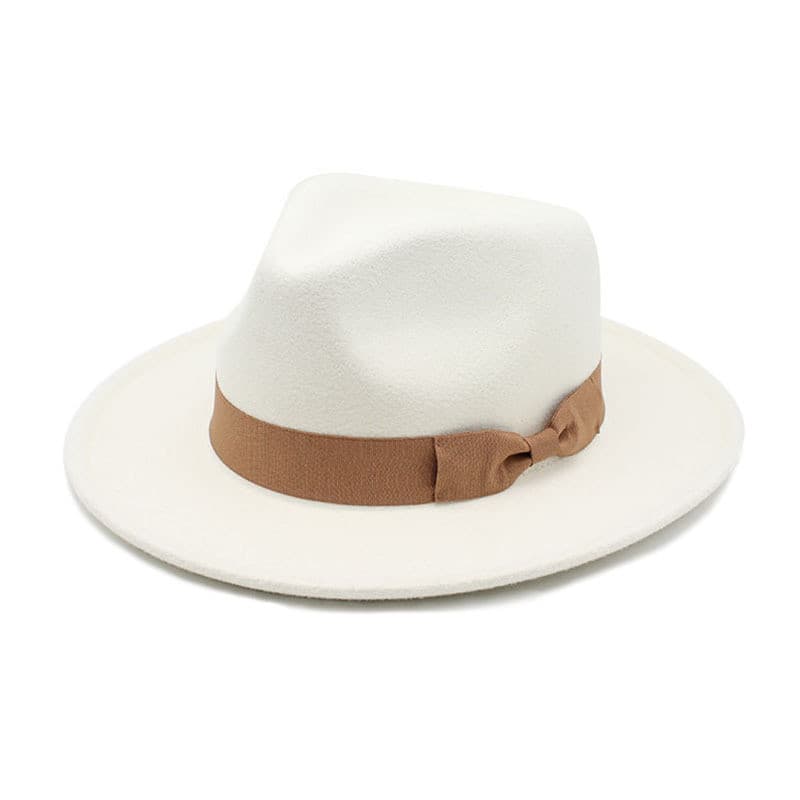 Chapéus Fedora Masculinos Panamás Bowknot Ribbon Band De Feltro Chapéu Panamá