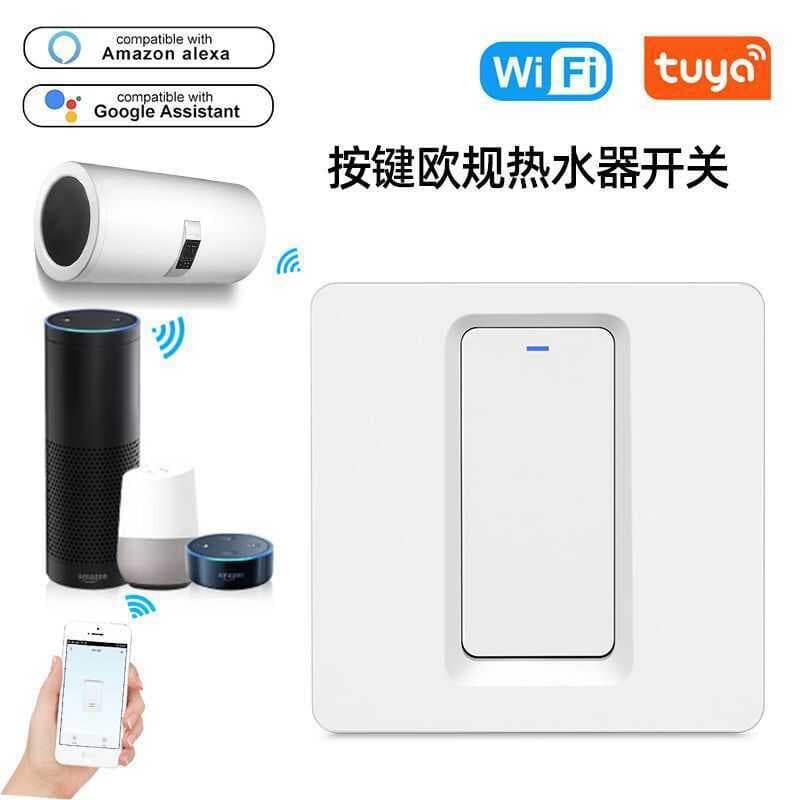 Padrão europeu Graffiti botão de toque inteligente interruptor controle remoto inteligente WiFi controle voz 20A aqueced