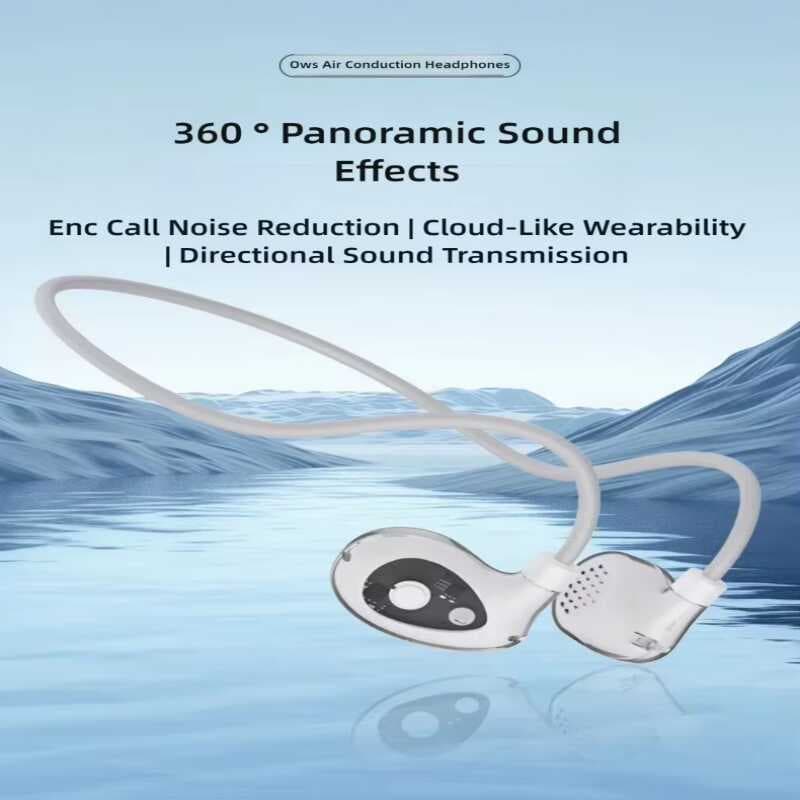 Condução De Ar Estilo Aberto Fones De Ouvido Gancho Bluetooth 6.0 ENC Redução Ruído Leve Pescoço Pendurado Fone Para Esp