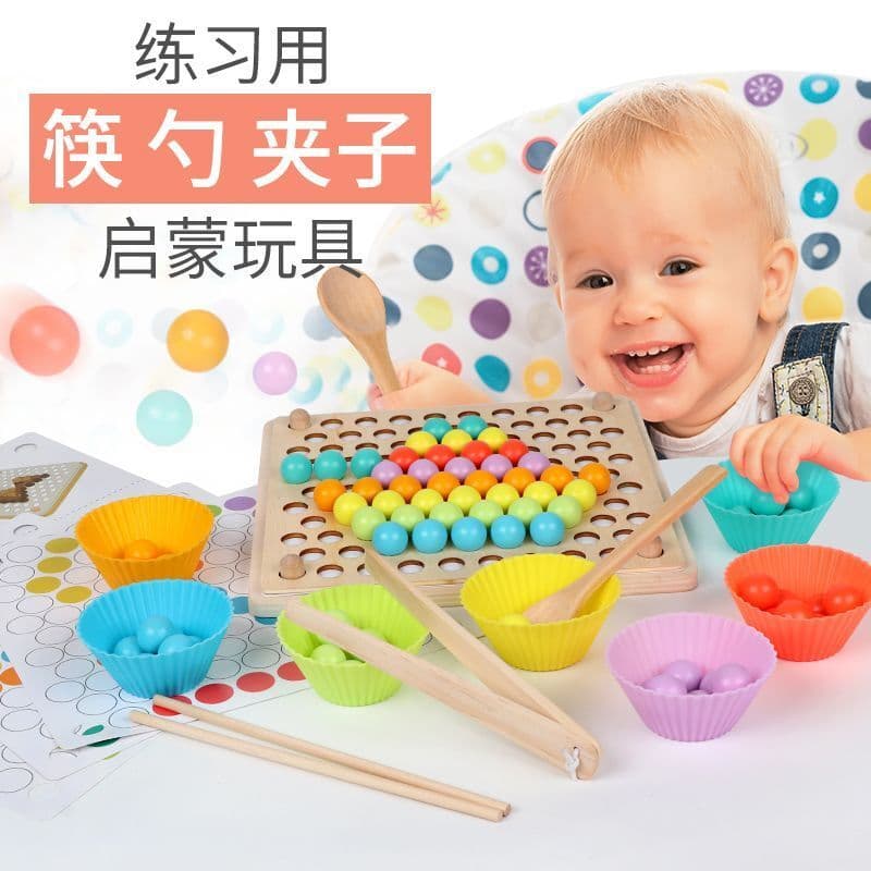Montessori auxiliares de ensino montessori educação precoce centro clipe contas treinamento família conjunto jogo brinqu