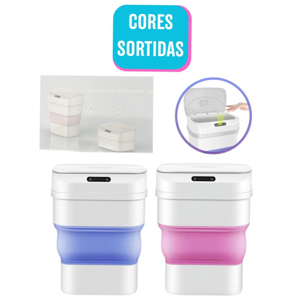 Lixeira Automática com meio  Retrátil Sensor Inteligente 8 L - Cores sortidas