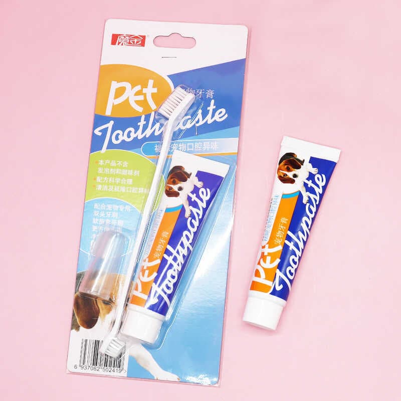 Cão gato pet escova de dentes conjunto pasta de dentes limpeza dos dentes Teddy Bichon Muppet britânico curto pet lavage