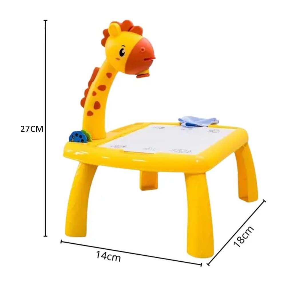 Mesa Lousa Projetora Mágica Colorir Infantil Amarela