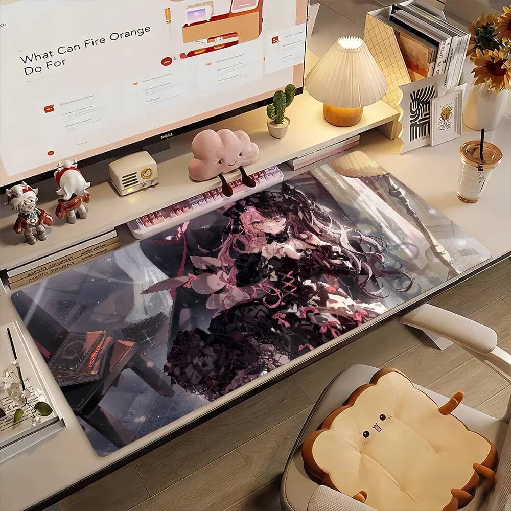 Vtuber H-Hinano T-Tachibana Mouse Pad Antiderrapante Borracha Gamer Balance Tapete De Computador Decoracion Deskmat Lapt