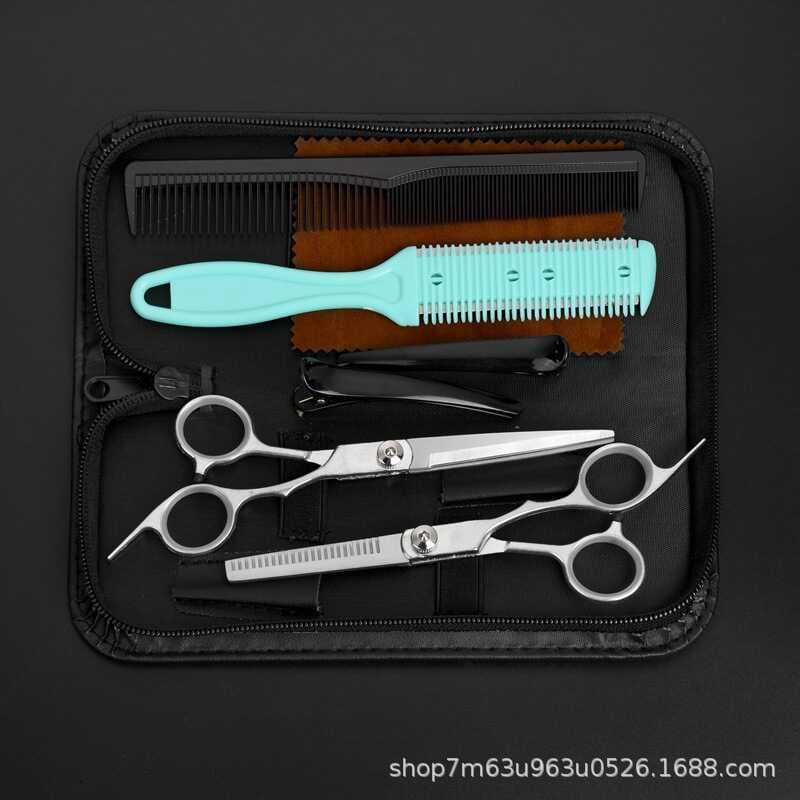 Tesoura dividida de aço inoxidável, tesoura para corte de cabelo, ferramentas de cabeleireiro, 20cm, tesoura plana, conj