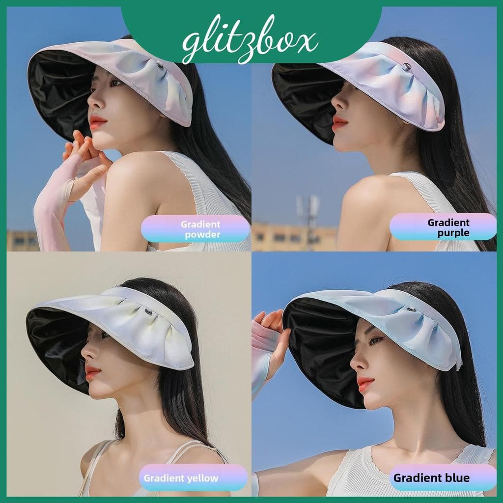 Chapéu Guarda-Sol Verão Com Aba Larga E Design Dobrável Para Praia Feminina Proteção Solar