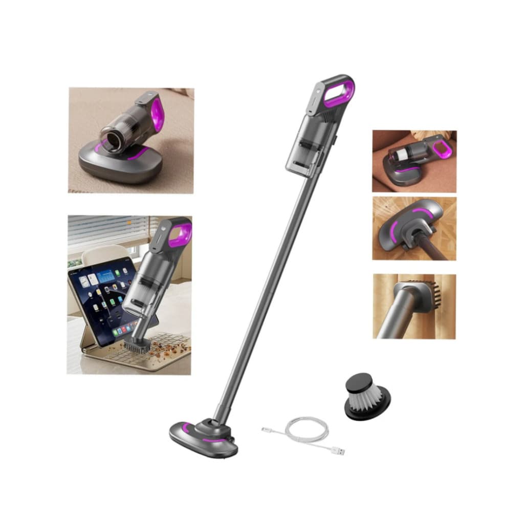 Aspirador De Pó Vertical E De Mão Sem Fio Bivolt Recarregável 2 Em 1 Com Filtro Hepa T&Z TZ-141 Para Casa E Carro