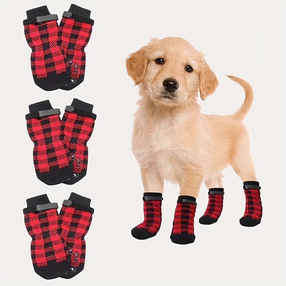 Meias para Cães de Estimação, Sapatos Antiderrapantes para Cães para Uso Interno e Externo, Protetores de Patas Ani
