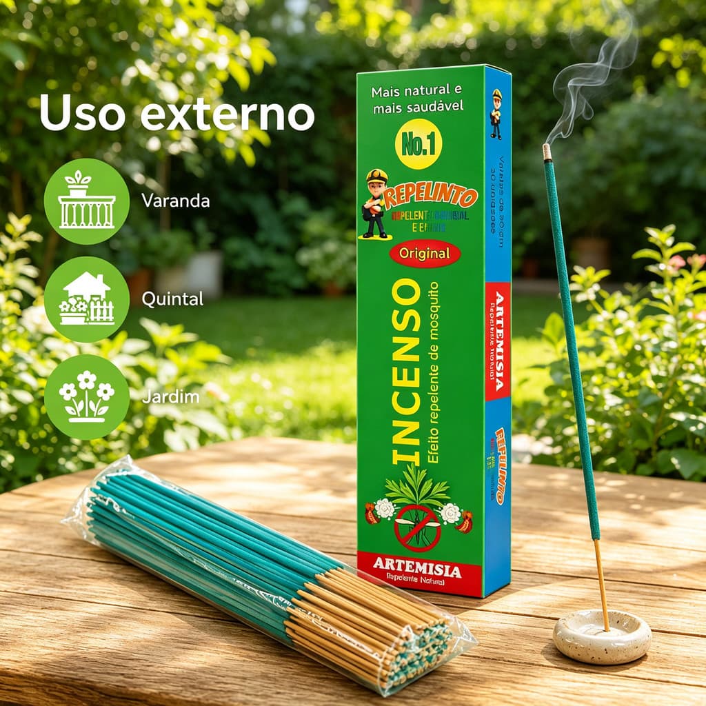 Incenso Artemísia Repelente – Varetas para Proteção em Varandas, Quintais e Jardins RL9901