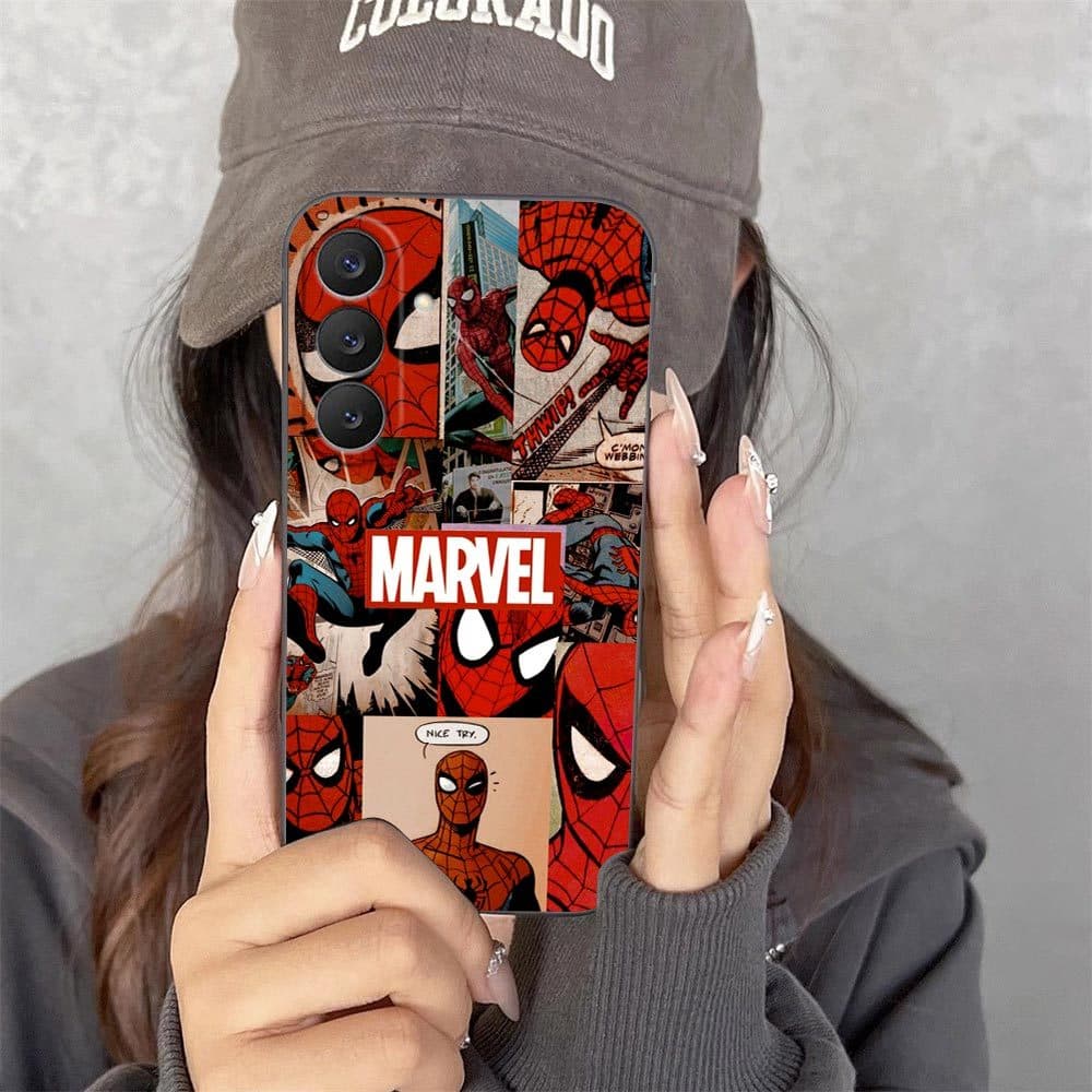 Marvel Aranha Spiderman Capa De Telefone Para Samsung Galaxy S26 S25 S24 S23 S22 S21 S20 FE Ultra Plus Silicone Funda DI