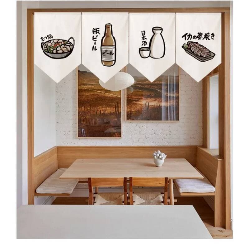 Cozinha Japonesa Ins Vento Triângulo Bandeira Cortina Casa De Vinho Janela Sushi Restaurante Porta Decoração