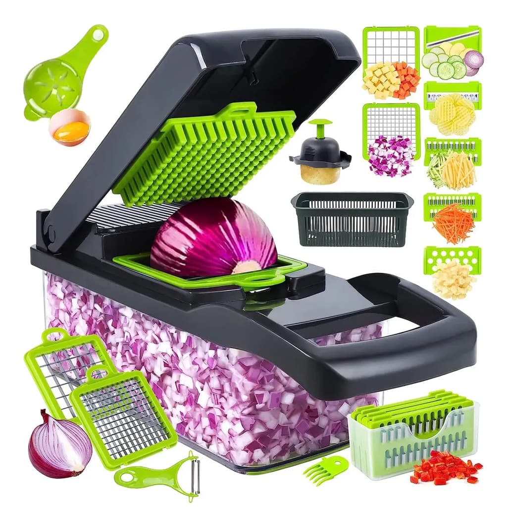 Cortador de Legumes Multifunciona com Recipiente