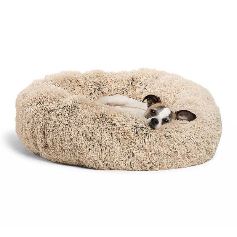 Cama redonda de pelúcia para dormir profundo, cama para animais de estimação, canil, grande, médio e pequeno, cama para