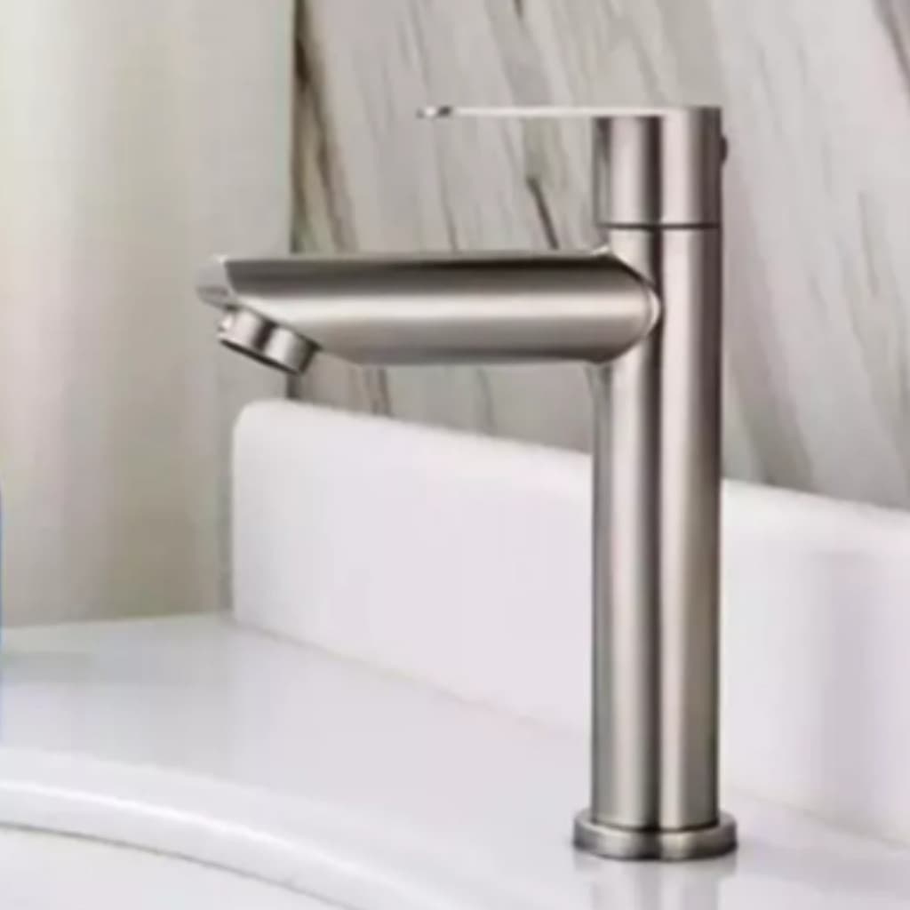 Torneira Para Banheiro, Lavabo Ou Pia Luxo Alumínio Escovado Prata muito bonita.