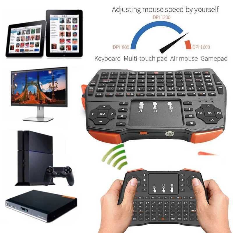 Teclado Sem Fio 2.4Ghz Controle Remoto Mini Multifuncional Fly Air Mouse Touchpad
