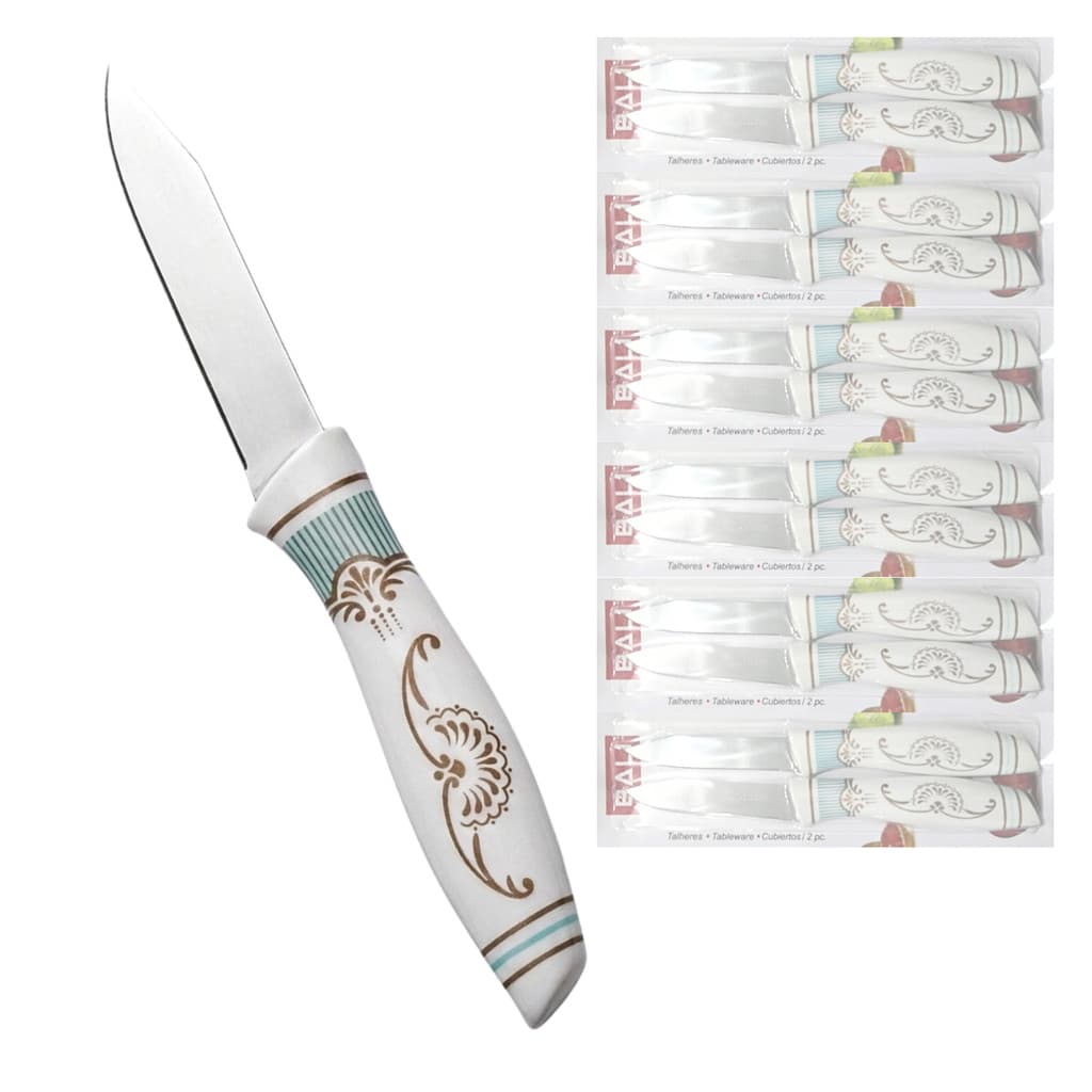 Cartela com 12 Facas de 7,5cm Aço Inoxidável Mesa Bali Altomex AL-1416