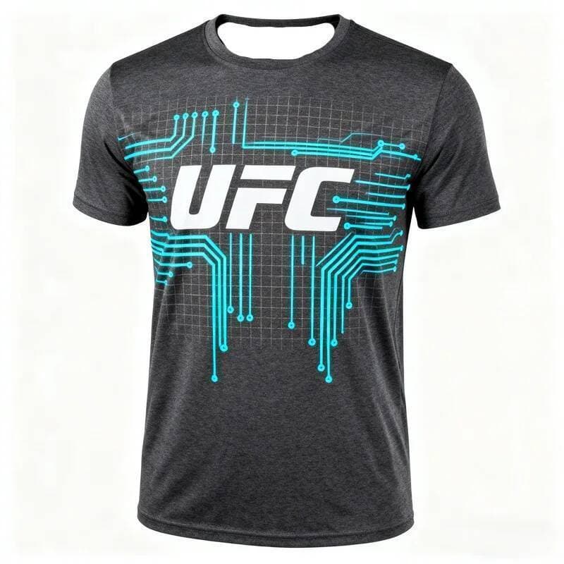 MOTO-2026 Nova Moda UFC Casual Street Wear Camiseta Masculina 3D Impressa Manga Curta Top