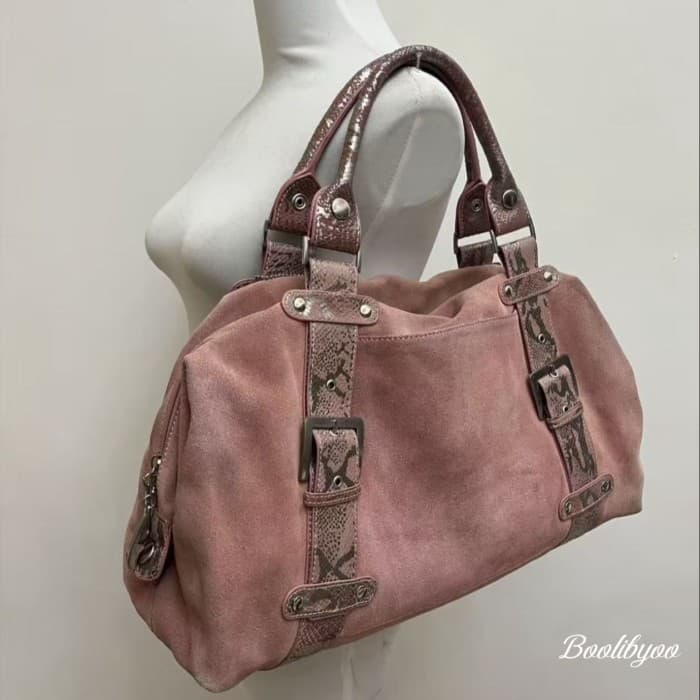 Boolibyoo Retro Bean Paste Powder Bolsa Outono Inverno Desgaste Combinando
