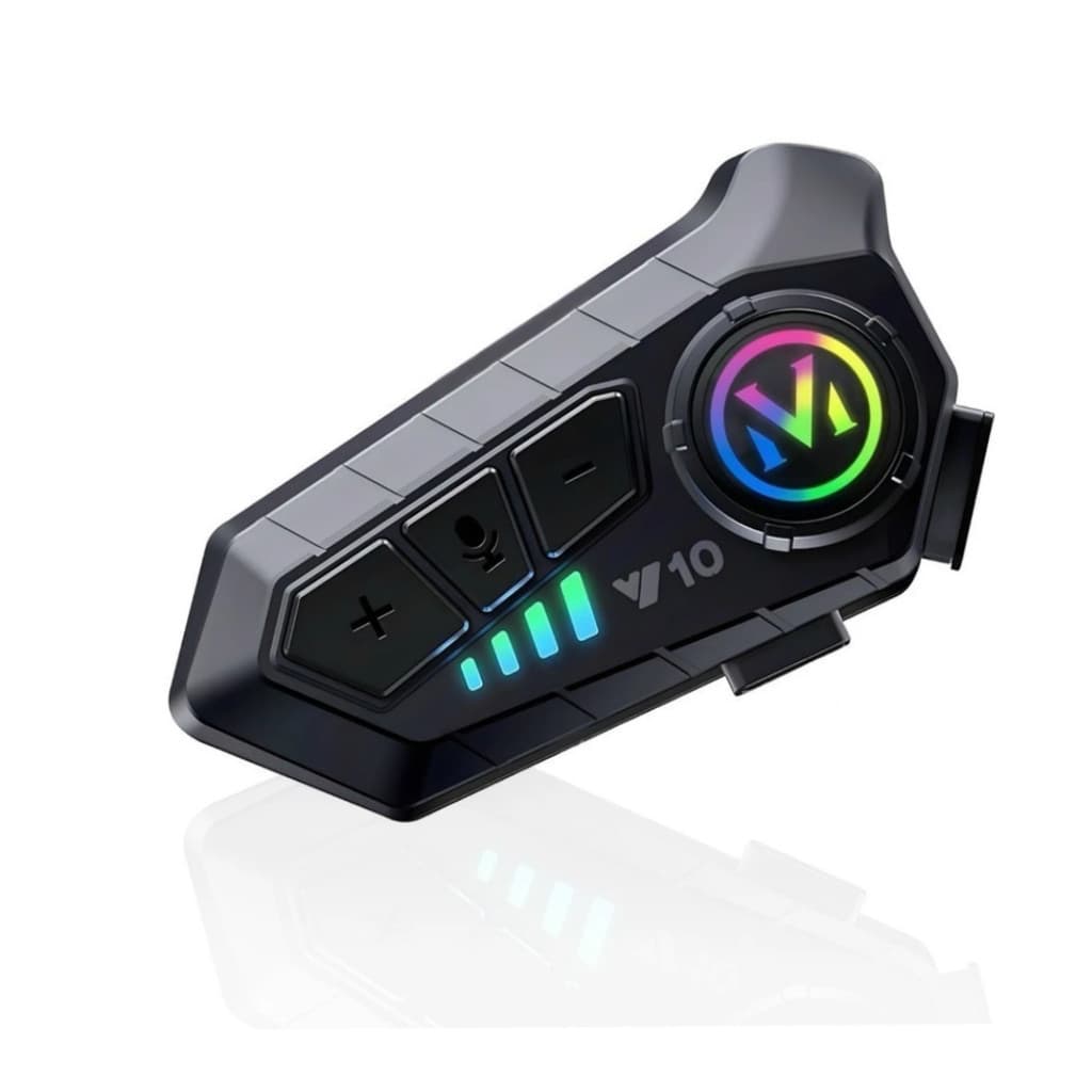 Intercomunicador Bluetooth Y10 Para Capacete Som Hi-Fi Iluminação Rgb À Prova D'Água Ip67 Fone Ouvido Moto Headset