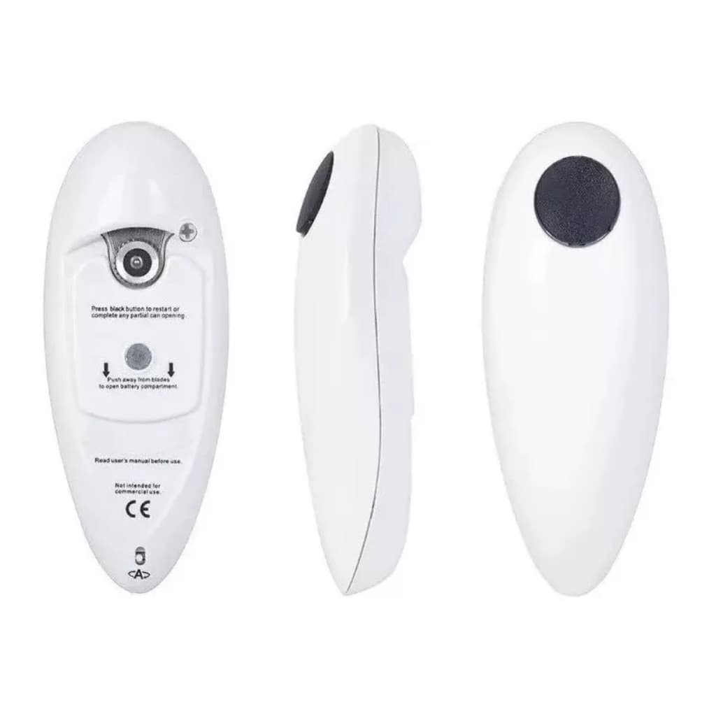 Abridor De Lata Elétrico Automático A Pilha Giratório Branco Snel Home RE179