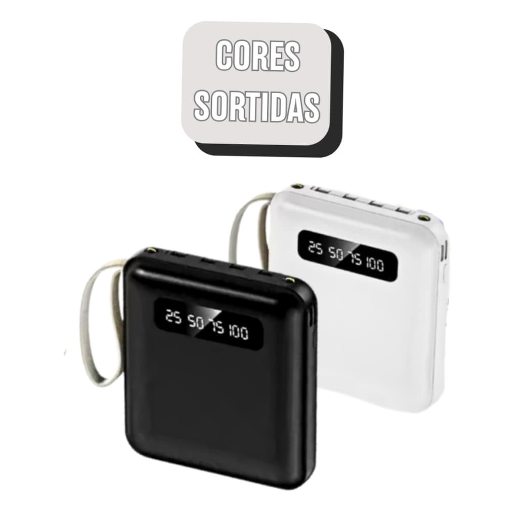 Carregador Portátil Power Bank 10000mAh Portátil com Tela Digital