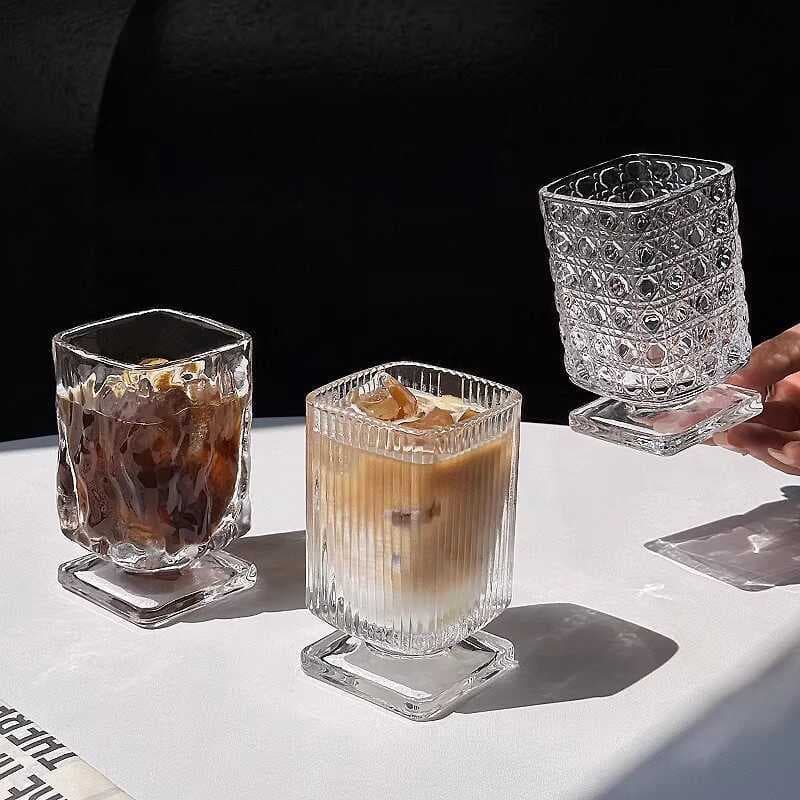 Design nicho vidro de pés curtos leite café vidro suco Cocktail vidro de água High-End copo de fermentação fria