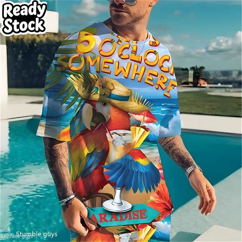 2026 Verão Masculino Tamanho Grande Retro Camiseta Solta Manga Curta Respirável Tecido Macio Oversized Esportes 3D De St