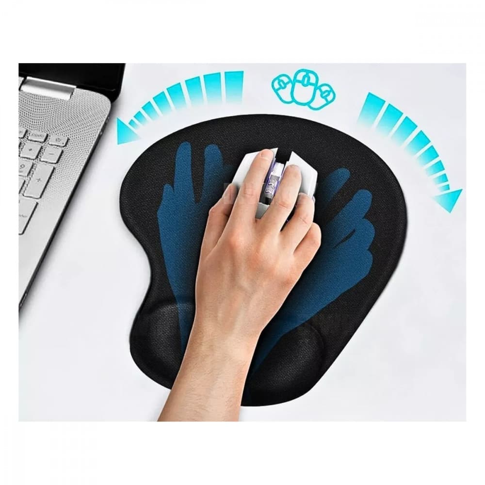 Suporte Mouse Pad Ergonômico com Apoio de Punho Super Macio BLACK Kapbom KA-600-BK