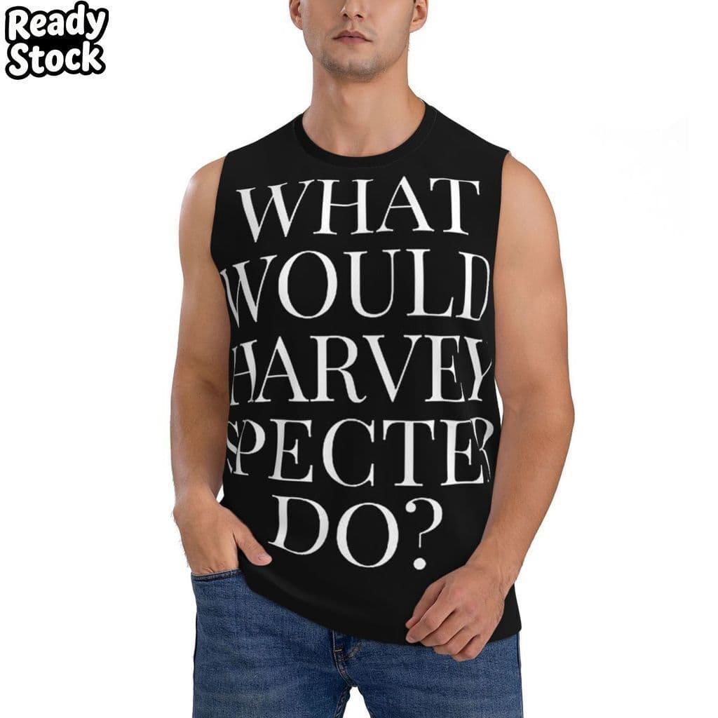 O Que Harvey Specter Do V2 Camiseta Masculina Estampada Sem Mangas Casual Hip Hop Estilo Rua Praia Férias Regatas