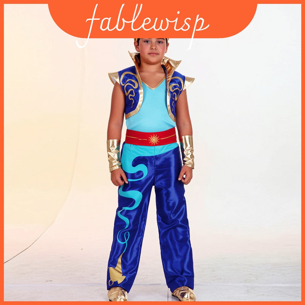 Fantasia De Cosplay De Aladin E A Lâmpada Mágica Com Poliéster Pvc Para Eventos De Palco Infantil