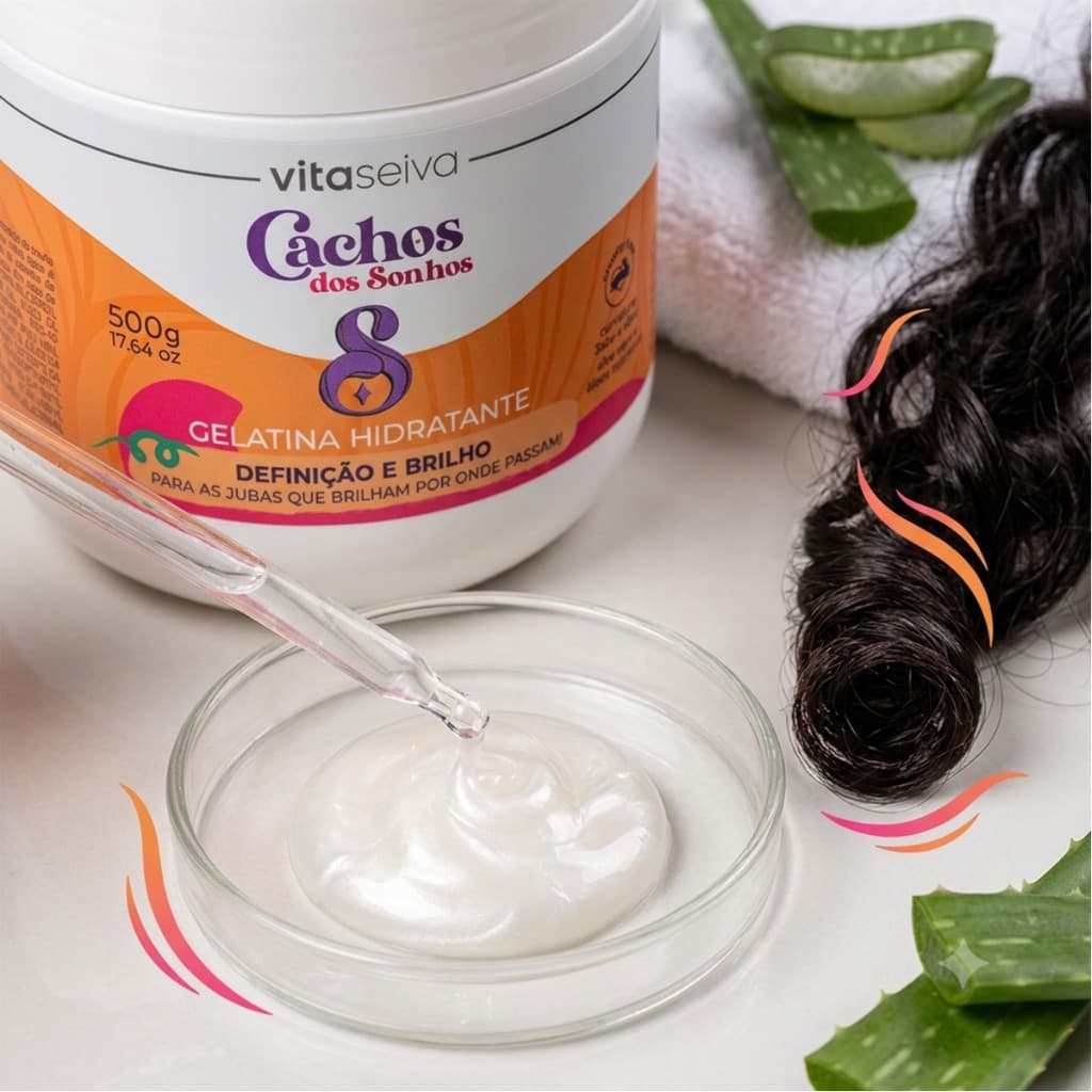 Gelatina Hidratante Cachos dos Sonhos Vita Seiva 500g Definição e Brilho Cod.89303