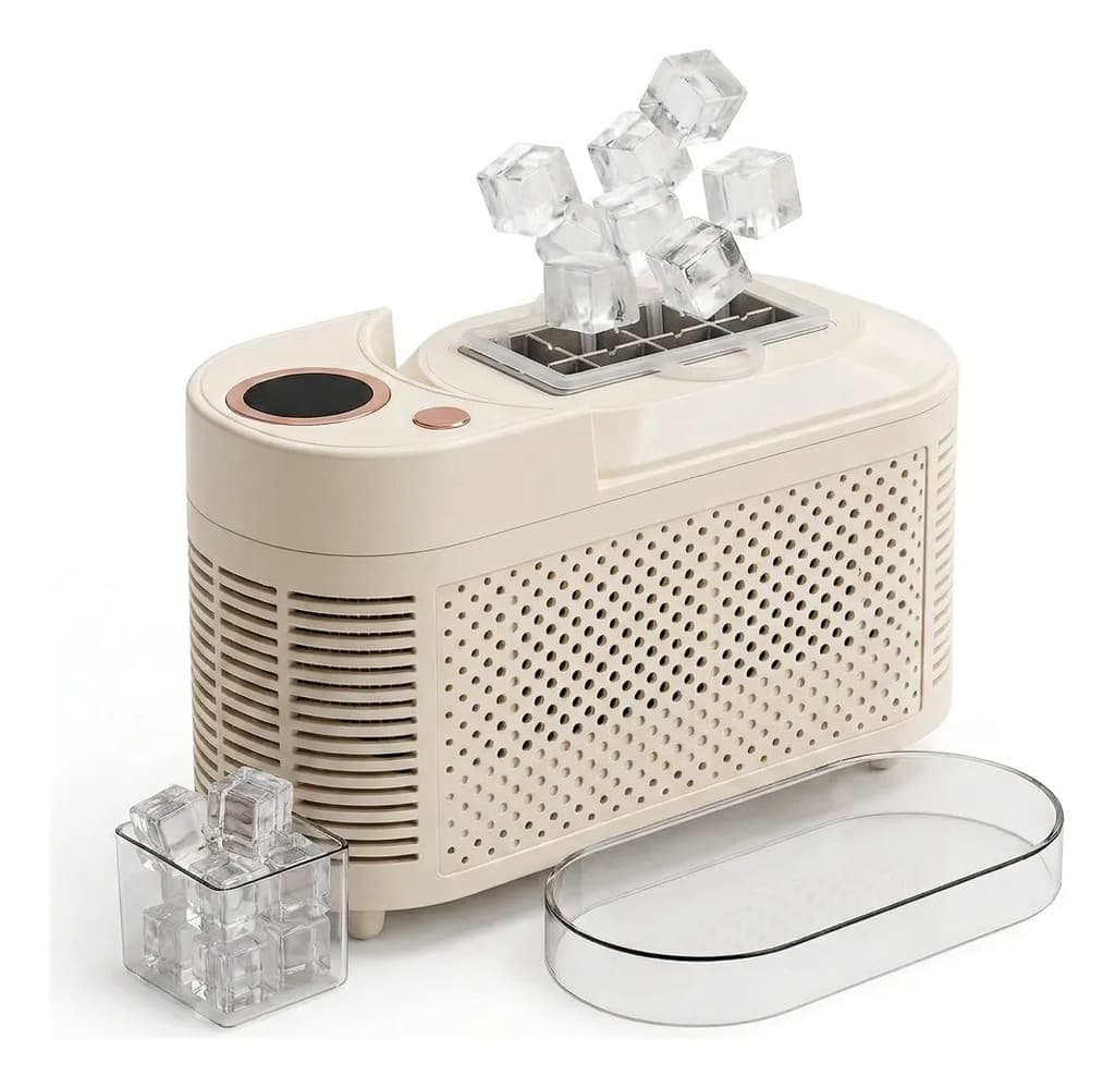 Mini Máquina Elétrica Compacta De Fazer Gelo Portátil 8 Cubos 15-20 Minutos Bivolt