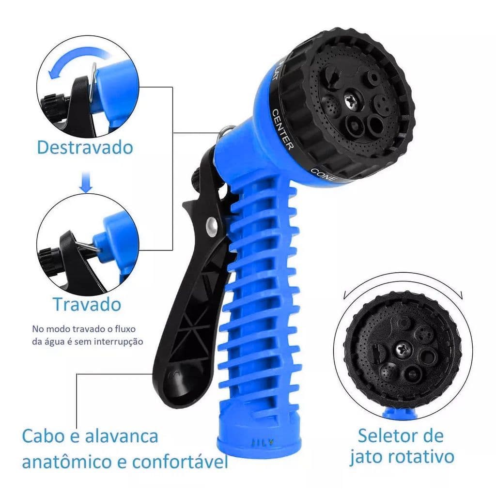 Mangueira Mágica Flexível Jardim RE127 Snel Home Tamanho: 9 Metros