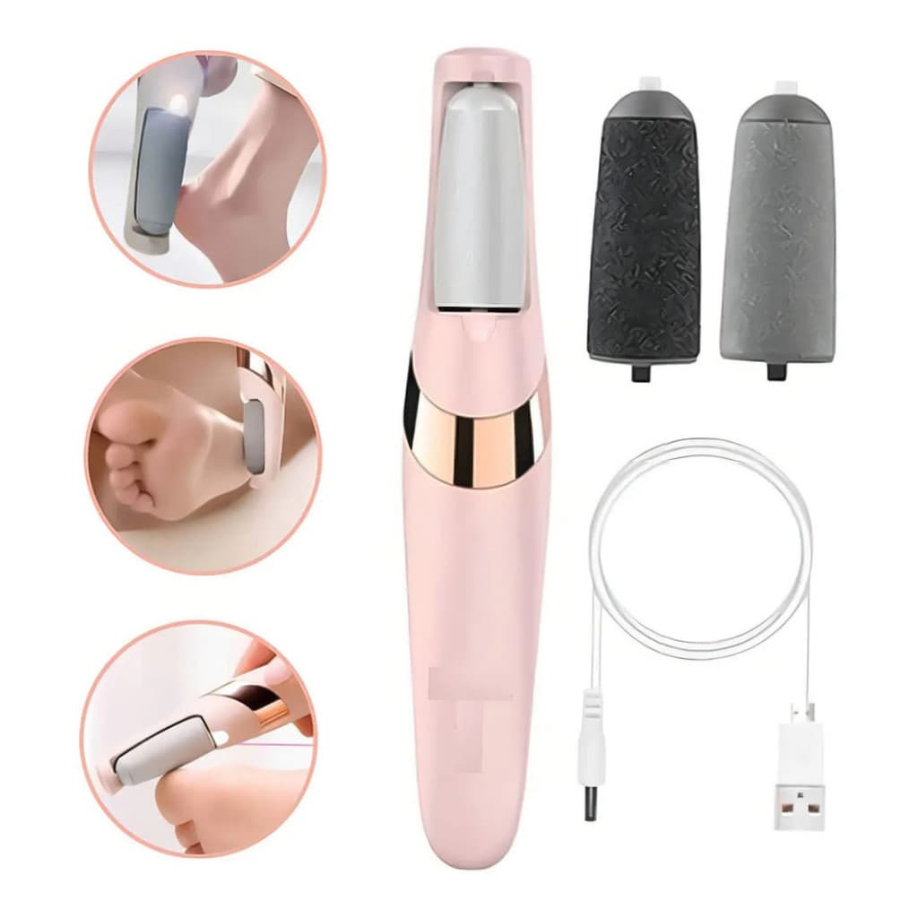 Lixador Elétrico para Pés,  Calos e Pele Morta, Resistente à Água -Recarregável USB.