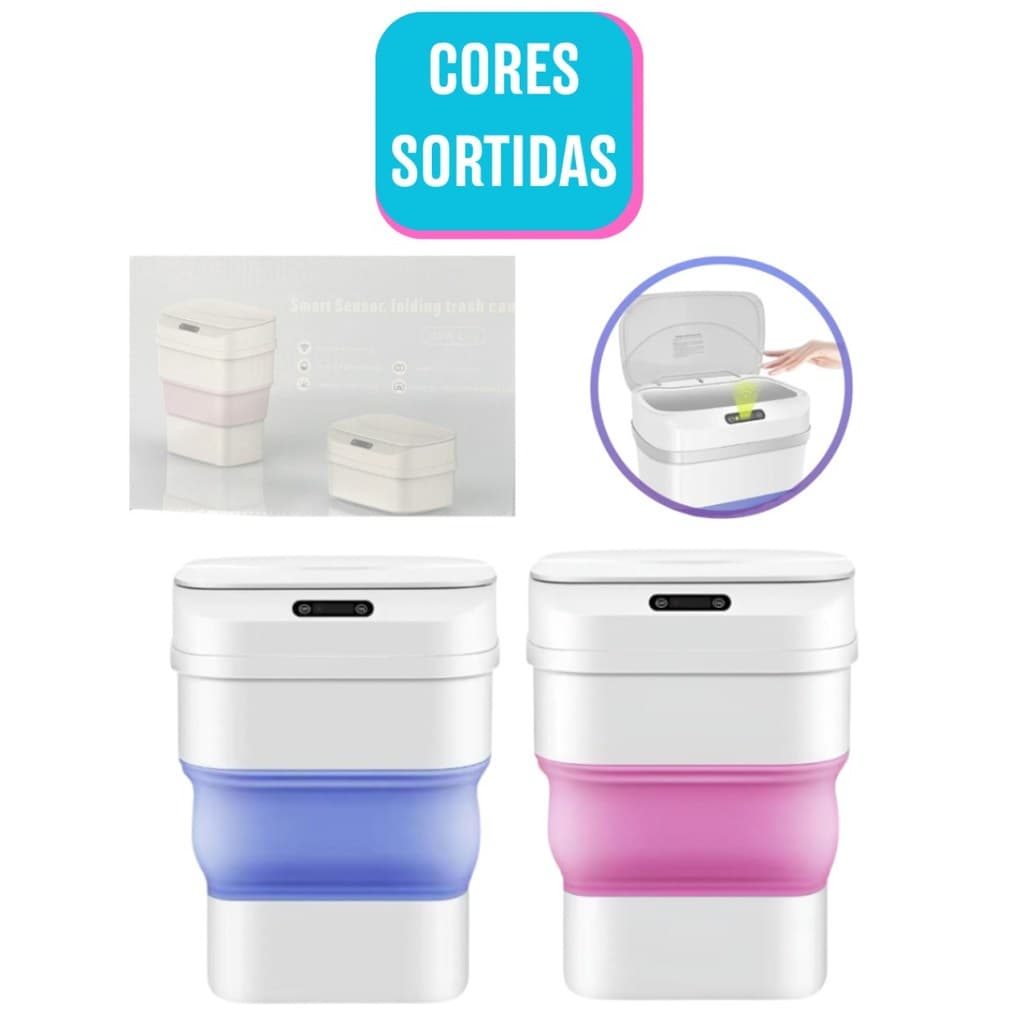 Cesto De Lixo Lixeira Automática Retrátil Inteligente 8 Litros - (Cores Sortidas)