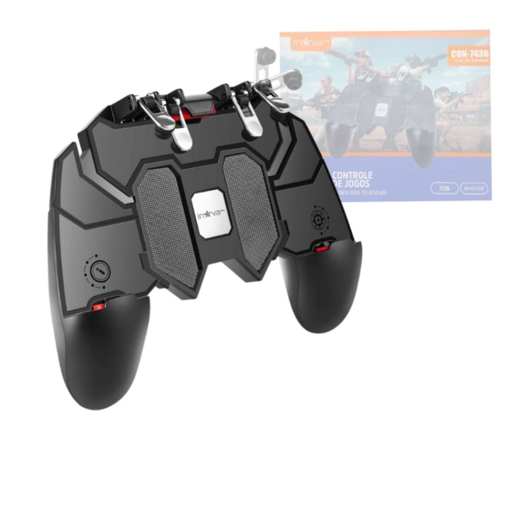 Controle Gamer Manual com Gatilhos Suporte Celular Joystick