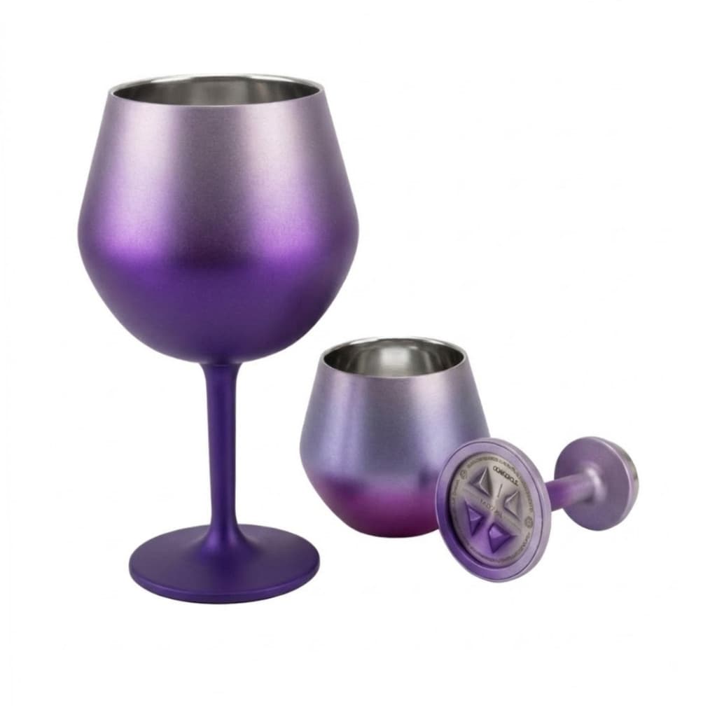 Normal - Taça Térmica 420ML Inox com Base Removível Vira Copo - Roxa
