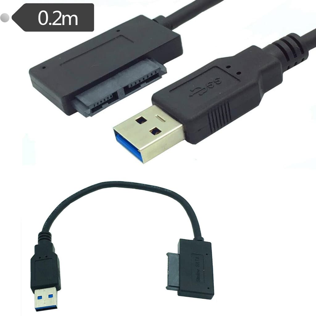 Adaptador de disco rígido SATA para USB3.0 Cabo de dados Notebook Caixa de unidade óptica externa 12.7 mm9.5 mm Cabo de