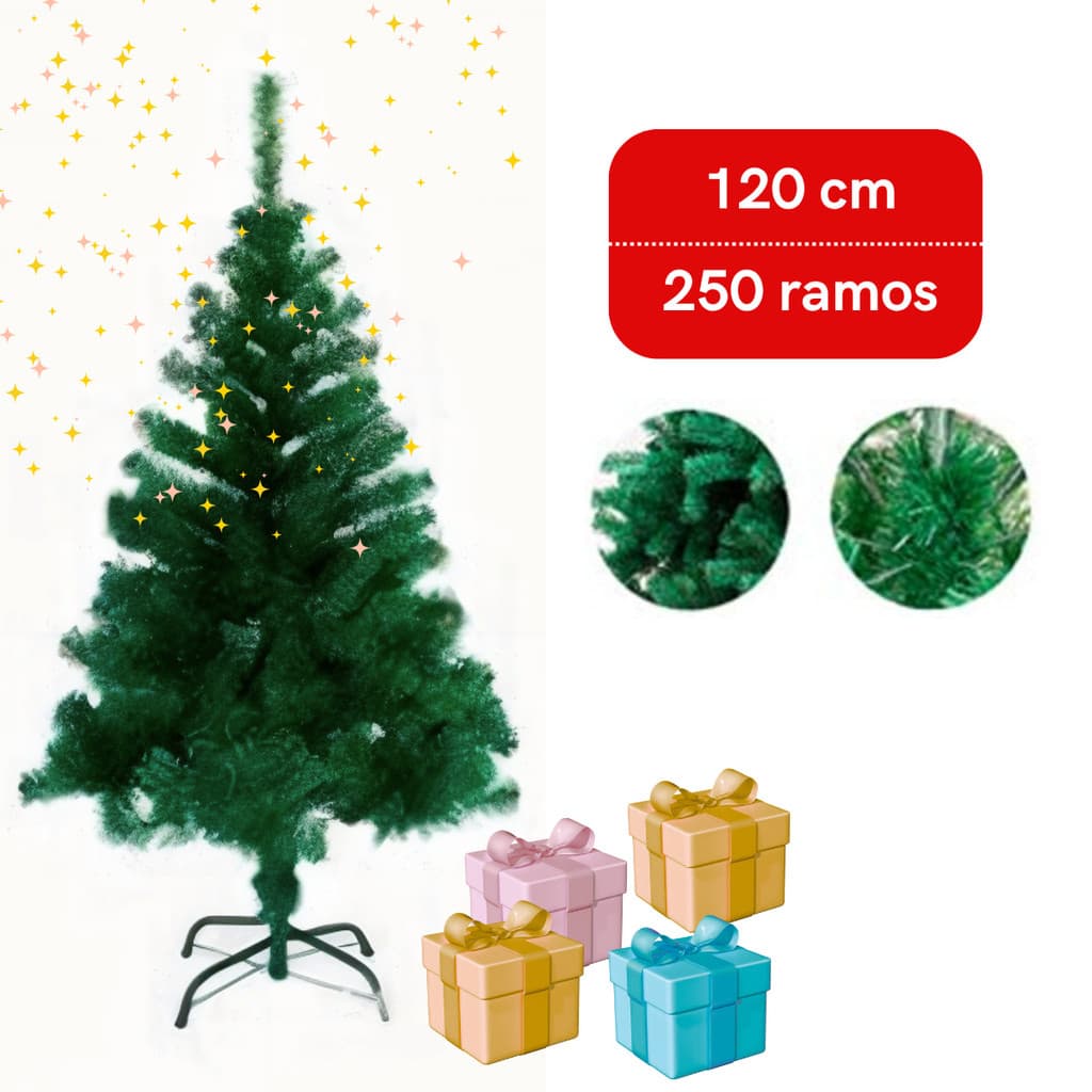 “Sinta a magia do Natal com a Árvore de 120cm e 250 Ramos — decoração completa, cheia de brilho, encanto e aquele clima